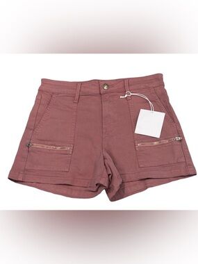 Pistola Hannah Cargo Plum Rose Shorts with Stretch & Zipper Detail, Size: 27